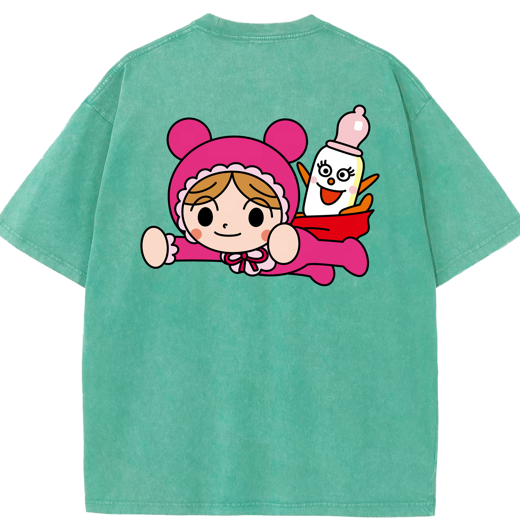 （画像用） アンパンマン Anpanman 綿100% ヴィンテージ風 半袖Tシャツ（背面プリント）